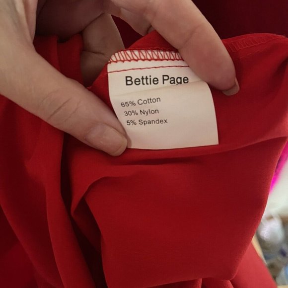 Bettie Page Las Vegas Vintage Sz XL Ruby Cherry Red Pin-up Pencil Vixen Wiggle - Picture 8 of 10